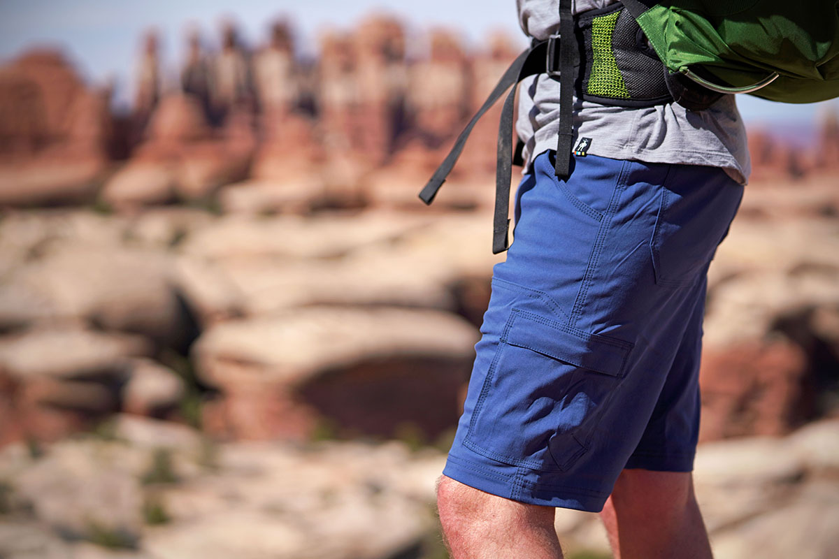 Hiking shorts (prAna Stretch Zion closeup in Utah)